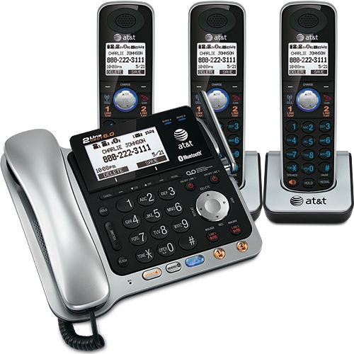 2-line 3 handset Connect to Cell™ corded/cordless answering system with caller ID/call waiting - view 1